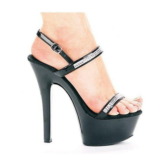 Ellie Shoes E-601-Diamond 6" Heel Womans Rhinestone Sandal. 12 / Silver/Clear