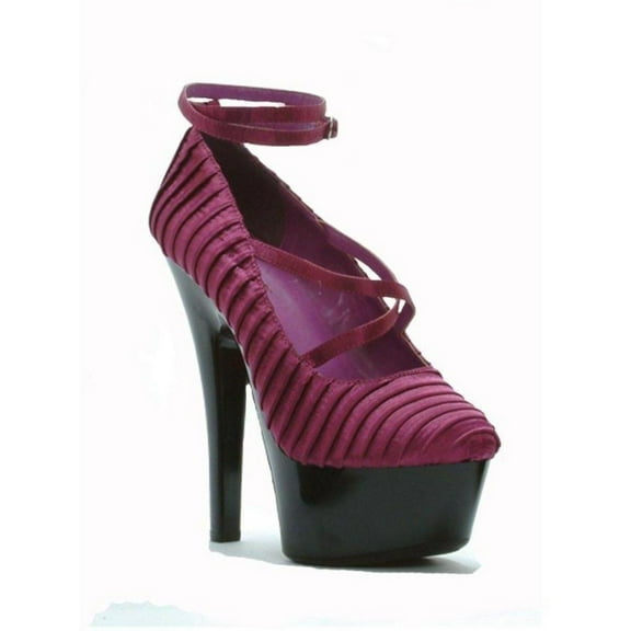 Ellie Shoes E-601-JUDITH 6 Heel With Pleated Satin And Ankle Strap 8 / Black