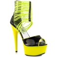 thumbnail image 1 of Ellie Shoes E-609-Adore 6 Neon Neon Womens Stiletto with Elastic Straps Blacklight sensitive Yellow / 7, 1 of 2