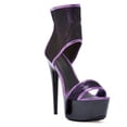 thumbnail image 1 of Ellie Shoes E-609-Amanda 6" Heel Womens Pointed Heel Platform Sandal With 2 Layer Lace Upper. Purple / 8, 1 of 3