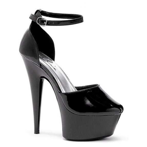 Ellie Shoes E-609-Bess 6" Womens Pointed Stiletto Pump With Ankle Strap. 11 / Black