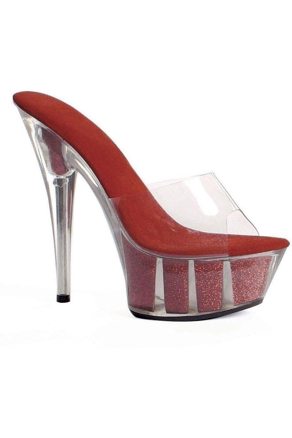 Shoes E-609-Glitter 6" Womens Pointed Stiletto Sandal with Glitter In Platform. 5 / Red