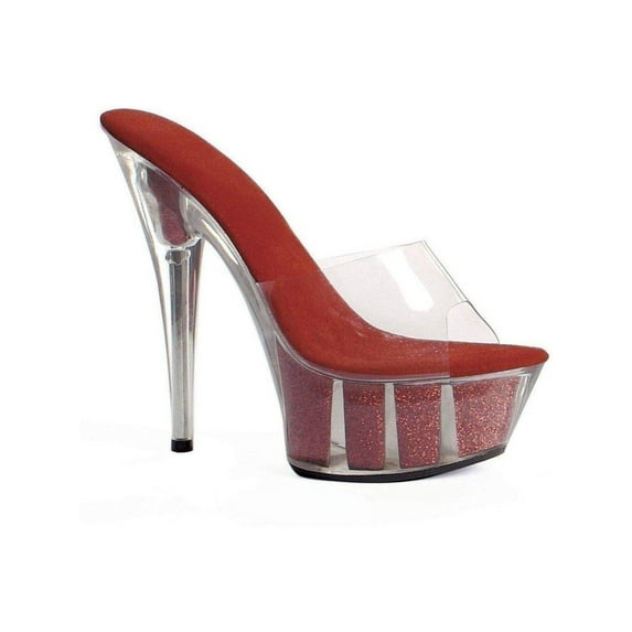 Ellie Shoes E-609-Glitter 6" Womens Pointed Stiletto Sandal with Glitter In Platform. 9 / Pink