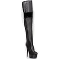 thumbnail image 1 of Ellie Shoes E-609-Ivy 6" Peep Toe Thigh High Mesh Womens Boot. Black / 12, 1 of 2