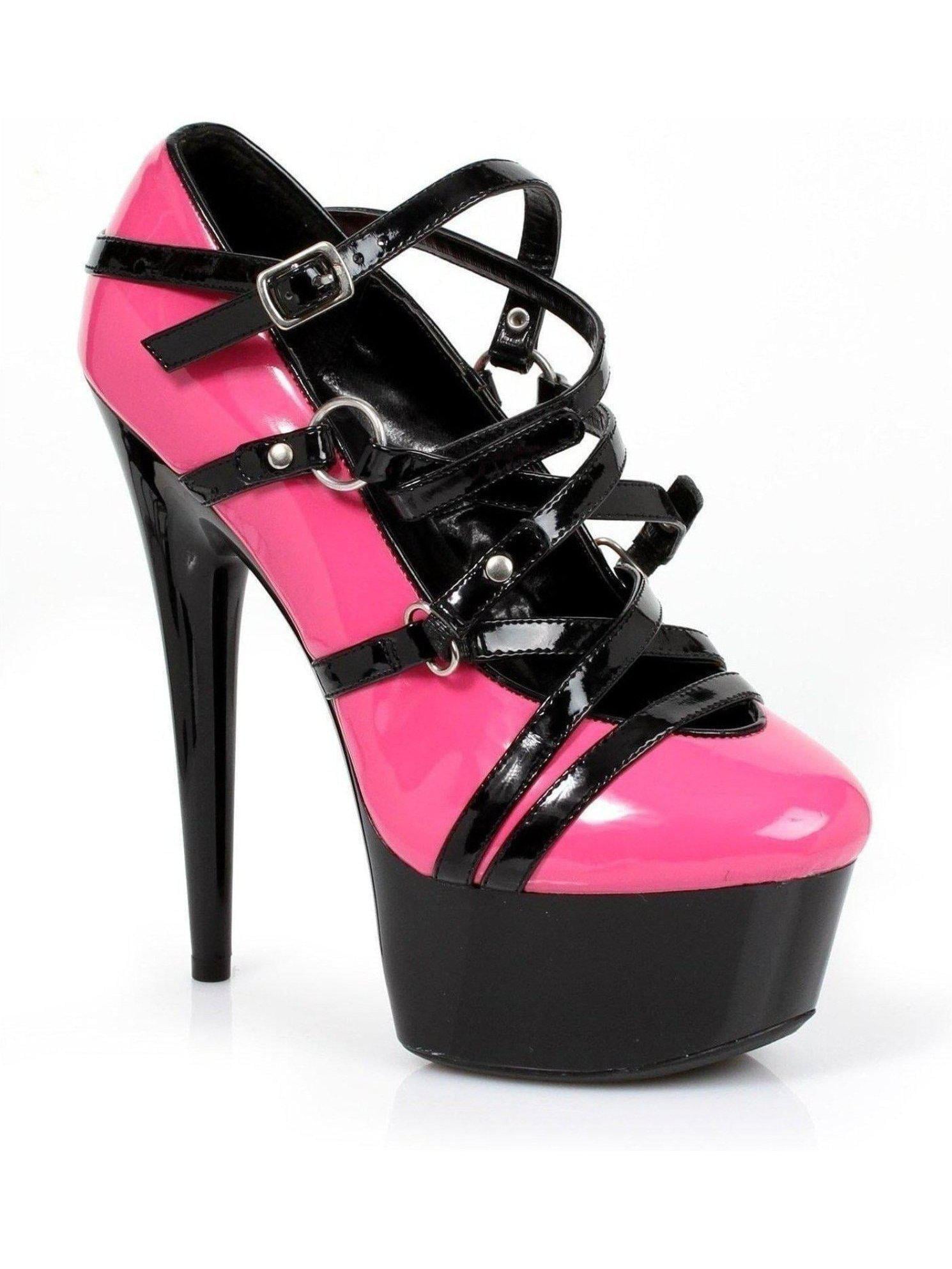 Ellie Shoes E-609-Lolly 6 Pointed Heel Platform Sandal 7 / Red