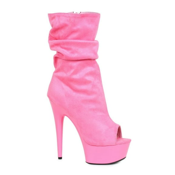 Ellie Shoes E-609-Scrunch 6 Microfiber Slouch Womans Ankle Boot. 10 / Black