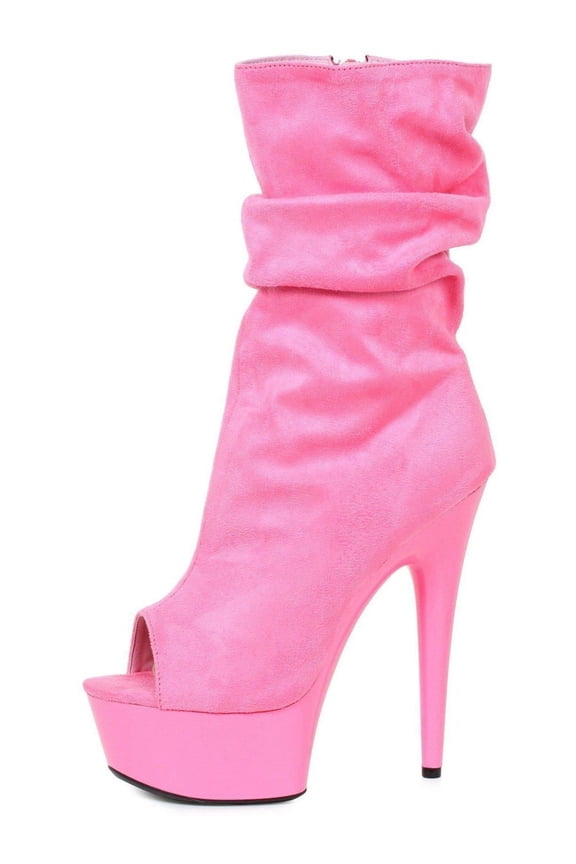 Shoes E-609-Scrunch 6 Microfiber Slouch Womans Ankle Boot. 11 / White