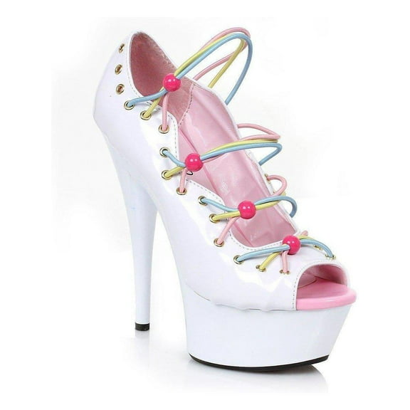 Ellie Shoes E-609-Unicorn 6" Pointed Stiletto Womens Sandal. 7 / White