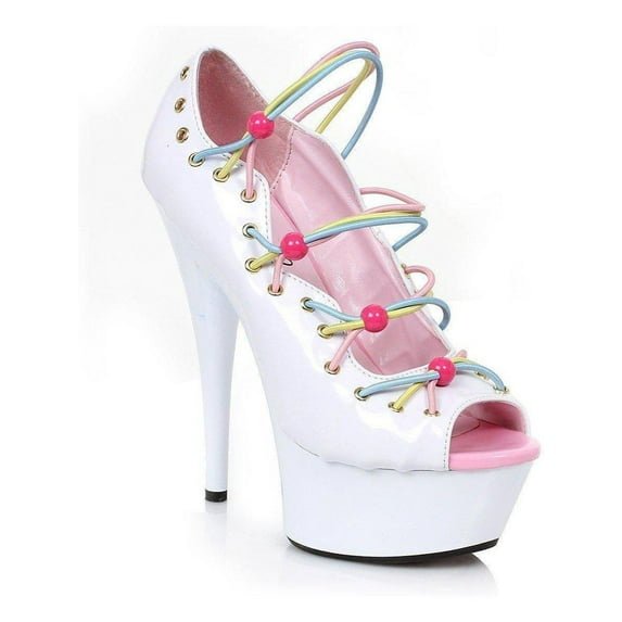 Ellie Shoes E-609-Unicorn 6" Pointed Stiletto Womens Sandal. 9 / White