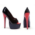 thumbnail image 1 of Ellie Shoes E-652-Bonnie 6.5" Stiletto Heel Open Toe Womens Pump. Black/Red / 14, 1 of 3