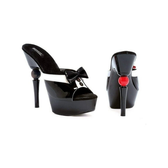 Ellie Shoes E-673-Tux 6 Heel Tux Mule 5 / Black/Red