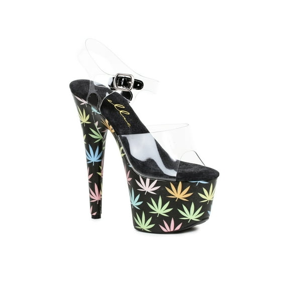 Ellie Shoes E-709-Chronic 7" Pointed Womens Stiletto Sandal. Black / 7