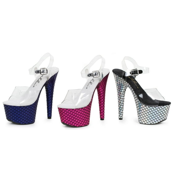 Ellie Shoes E-709-Mermaid 7 Womens Stiletto With Platform. Blue / 7