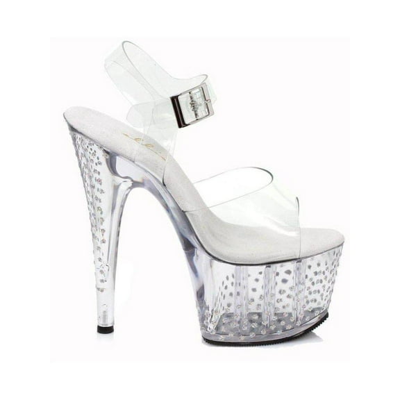 Ellie Shoes E-709-Ollie 7 Inch Womans Sandal. 12 / Clear