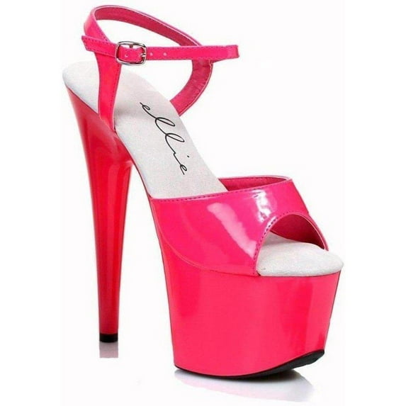 Ellie Shoes E-709-Solaris 7" Womens Neon Stiletto Sandal. Yellow / 6