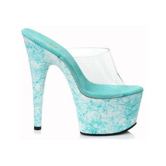 Ellie Shoes E-709-Web 7 Inch Womens Web Design Mule. 12 / Clear/Baby Blue