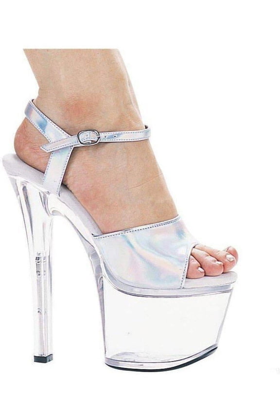 Shoes E-711-Flirt-H 7 Heel Silver Hologram Sandal Silver Hologram / 12