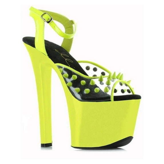Ellie Shoes E-711-Solar 7" Heel Neon Womens Platform Blacklight Reactive Spikes. Fuchsia / 11