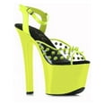 thumbnail image 1 of Ellie Shoes E-711-Solar 7" Heel Neon Womens Platform Blacklight Reactive Spikes. Yellow / 10, 1 of 2