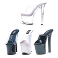 thumbnail image 1 of Ellie Shoes E-711-Vanity 7" Heel Womens Mule Sandal. Clear/Black / 6, 1 of 3