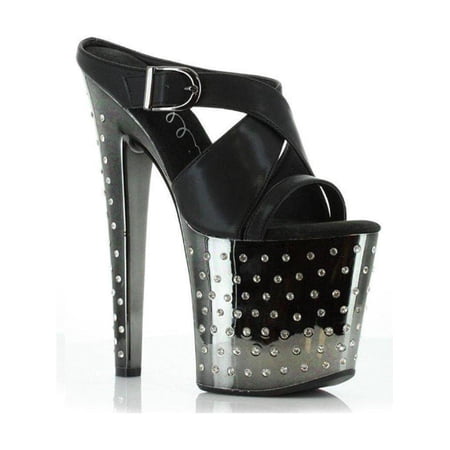Ellie Shoes E-821-Sandra 8" Metallic Womans Sandal With Rhinestone Platform. 5 / Silver