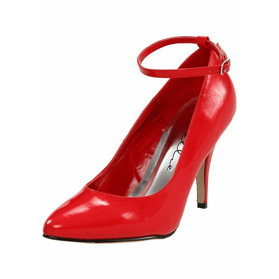 Ellie Shoes E-8221 5" Heel Womens Pump With Ankle Strap. 10 / Red