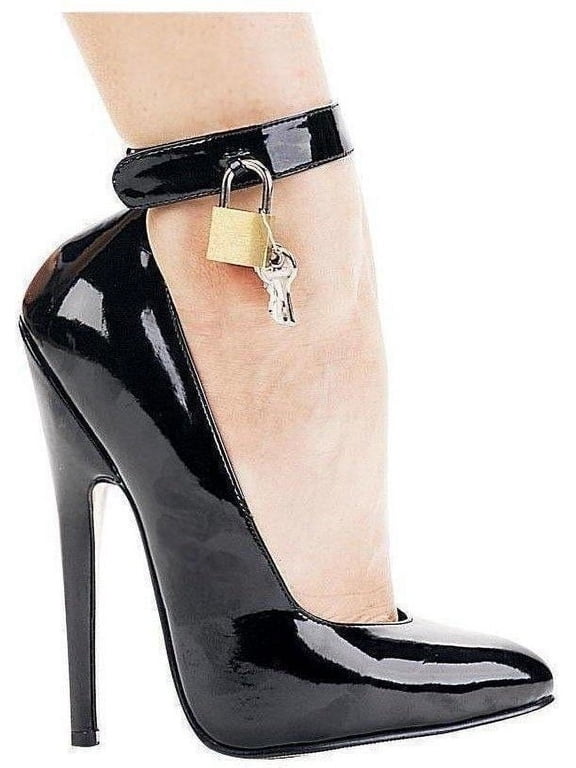 E-8267 6" Heel Women's Fetish Pump With Lock & Key.