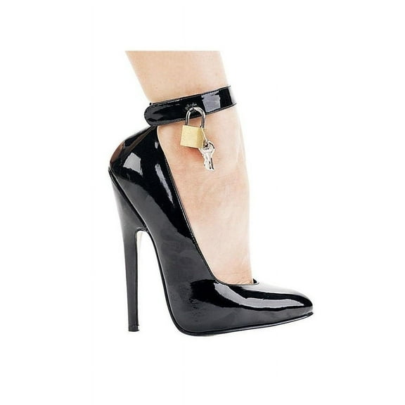 Ellie Shoes E-8267 6" Heel Womens Fetish Pump With Lock & Key. 6 / Black