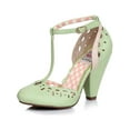 thumbnail image 1 of Ellie Shoes E-BP403-Elsie T Strap Closed Toe Cut Out Heel Nude / 5, 1 of 2