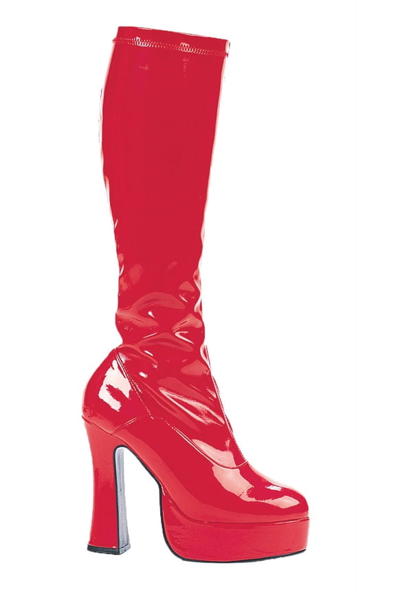 E-Chacha 5" Heel Stretch Knee Boots With Inner Zipper Red / 12