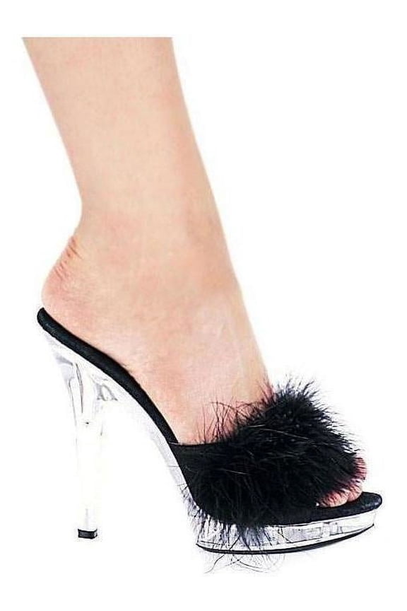 Ellie Shoes E-Sasha 5" Heel Maribou Slipper Red / 11