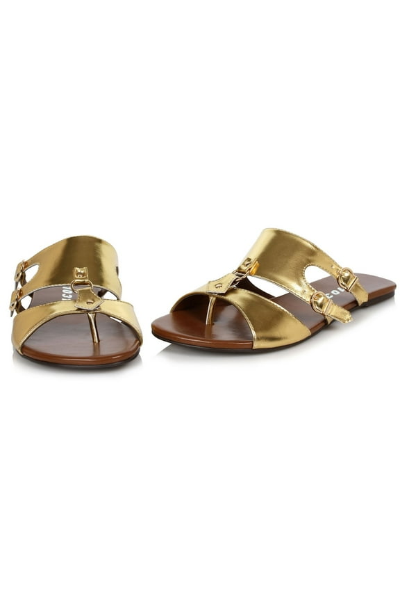 Ellie Shoes Gold Flat Gladiator Male Costume Sandal  | Large 12-13 Male