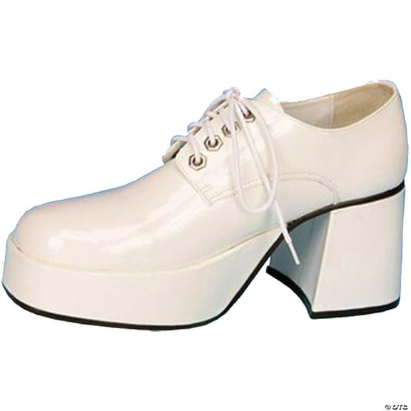Ellie Shoes - White Pat Men Platform Shoes - Men's Shoe L (12 - 13)
