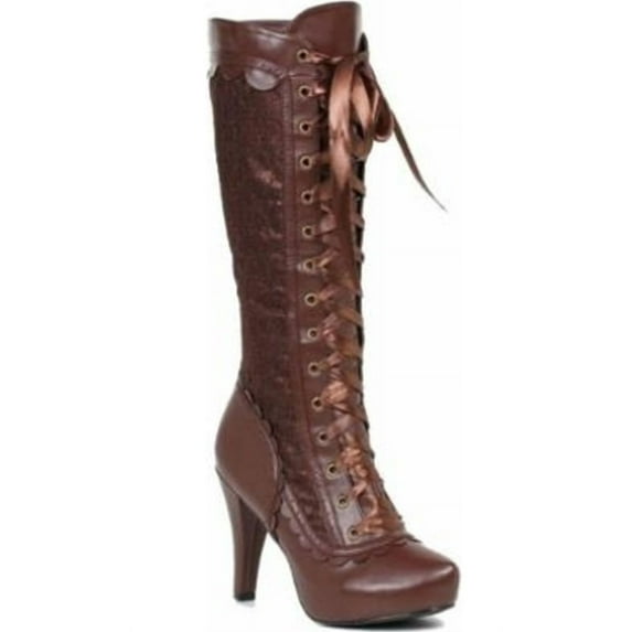 Ellie Shoes Women E-414-MARY 4" Heel Victorian Style Boots. SaddleBrown / 10