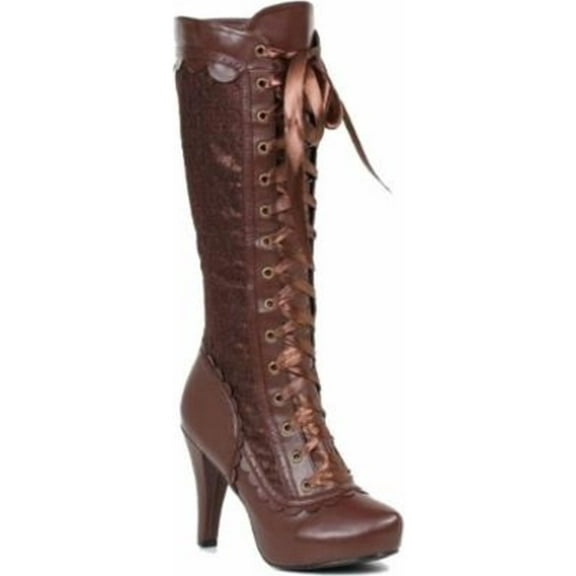 Ellie Shoes Women E-414-MARY 4" Heel Victorian Style Boots. SaddleBrown / 7