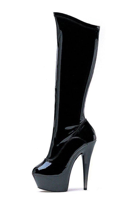 Womens E-609-Emma 6" Pointed Stiletto Stretch Knee Boot W/Zipper. 5 / Black