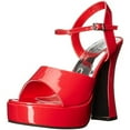 thumbnail image 1 of Ellie Shoes E-557-LEA 5" Chunky Heel Sandal. 7 / Red, 1 of 4