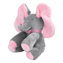 Ellie Stuffed Baby Elephant Gift for Babies with Interactive Peek-a-Boo Musical Sound & Moving Ears, Pink Adorable Stuffed Toy for Toddlers & Kids