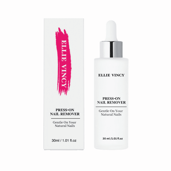 Ellie Vincy Press-On Nail Remover | Gentle, Odor-Free, Acetone-Free, Nail-Friendly Serum for Press-On & Fake Nails | 30ml / 1.01 fl. oz.
