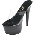 thumbnail image 1 of Ellie Women's 7 Inch Pointed Stiletto Mule Clear / Black Heel - 9M, 1 of 4