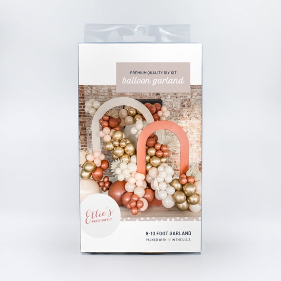 Ellie's Party 8ft Rustic Boho Balloon Garland Burnt Orange Blush Gold Fall