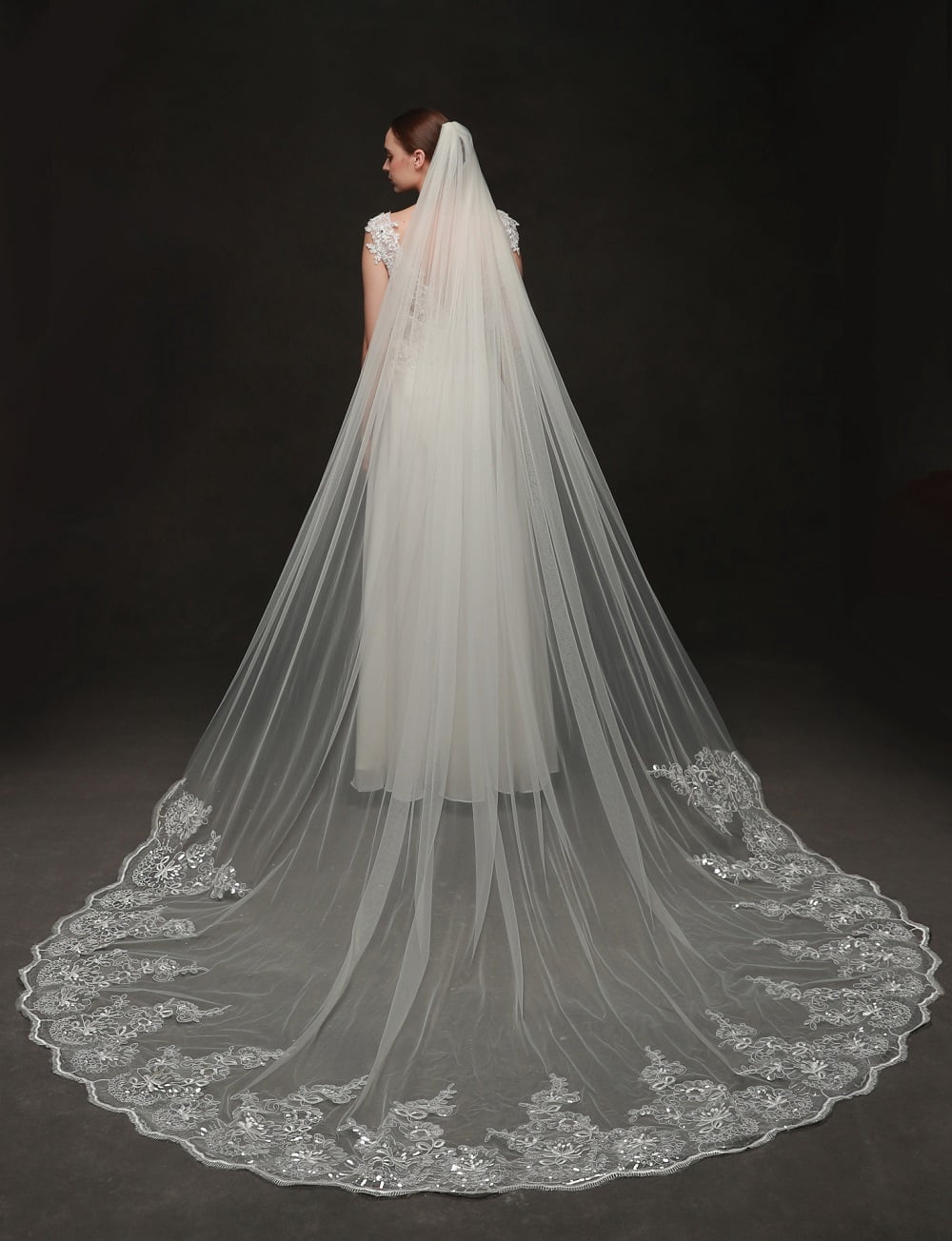 EllieWely 1 Tier Cathedral Length 3.5 M(138 inch) Bling  display picture 1