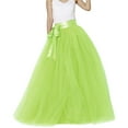 thumbnail image 1 of EllieWely 20+ Colors Women's Floor Length Long Tulle Tutu Skirt Lime Green Size S/M/L, 1 of 2