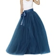 thumbnail image 1 of EllieWely 20+ Colors Women's Floor Length Long Tulle Tutu Skirt Navy Blue Size 5XL Plus Size, 1 of 2
