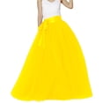 thumbnail image 1 of EllieWely 20+ Colors Women's Floor Length Long Tulle Tutu Skirt Yellow Size 5XL Plus Size, 1 of 2