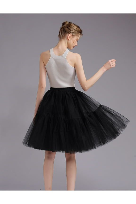 20+ Colors Women's Mid Length Tulle Tutu Skirt Black Size 5XL Plus Size
