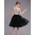 thumbnail image 1 of EllieWely 20+ Colors Women's Mid Length Tulle Tutu Skirt Black Size XL/XXL, 1 of 3