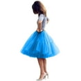 thumbnail image 1 of EllieWely 20+ Colors Women's Mid Length Tulle Tutu Skirt Blue Size 3XL Plus Size, 1 of 2