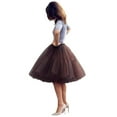 thumbnail image 1 of EllieWely 20+ Colors Women's Mid Length Tulle Tutu Skirt Brown Size 4XL Plus Size, 1 of 4
