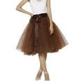 thumbnail image 1 of EllieWely 20+ Colors Women's Mid Length Tulle Tutu Skirt Coffee Size S/M/L, 1 of 2